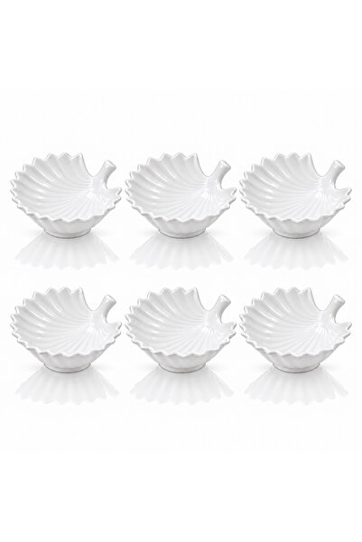 ARVALE PARROT Porselen 6 Adet Beyaz Yaprak Desenli Mini Sosluk – Reçellik ve ...