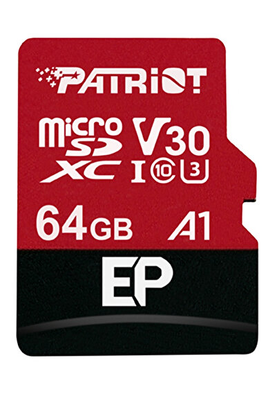 Patriot EP Series 64GB microSDXC V30 A1 U3 Class 10 Hafıza Kartı + SD Adaptör
