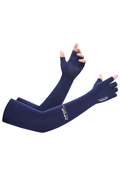Choice Blue Summer Anti-UV Cooling ‌Ice Silk Arm Sleeves Breathable Stretchy ...