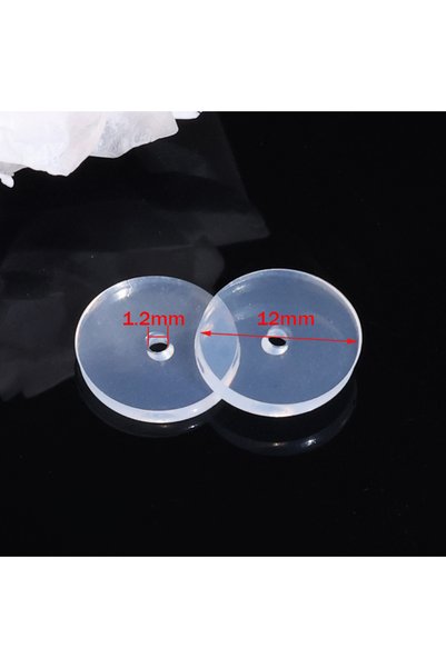Choice5 Pad 12mm 50pcs Clear Piercing Disc Pad Stabilizer Silicone Earrings B...