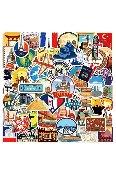 Choice 50pcs 50PCS Mix World Famous Travel City Landmark Stickers Waterproof ...