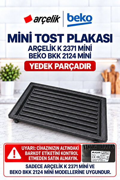 Arçelik K2371 Mini Tost Makinesi Bkk 2124 Mini Tost Makinesi Izgara Plakası 9...
