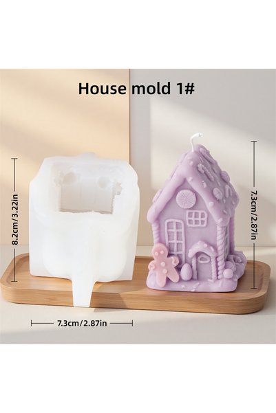 Choice7 House mold 1 3D Christmas House Candle Silicone Mold DIY Creative Cab...