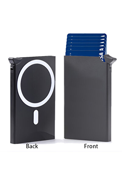 Choice3 حامل بطاقات أسود مانع لـ RFID بخاصية الشفط المغناطيسي، بتصميم منبثق م...