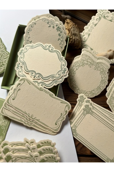 Choice green 30 sheets 30pcs/box Vintage Embossed Note Cards with Floral & Ge...