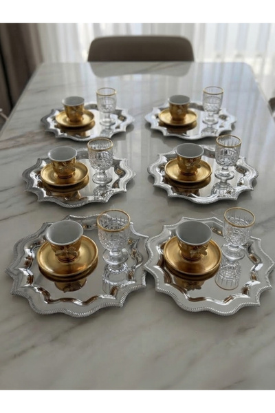 Elzemm store PASLANMAZ ÇELİK 6 ADET KENAR DESENLİ GÜNEŞ MODEL SERVİS VE SUNUM...