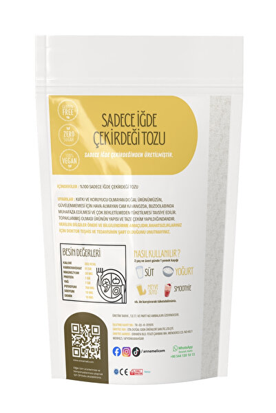 Annemeli 250 Gr. Sadece Iğde Çekirdeği Tozu Unu (İĞDE ÇEKİRDEĞİNDEN ÖĞÜTÜLMÜŞTÜR) % 100 Doğal
