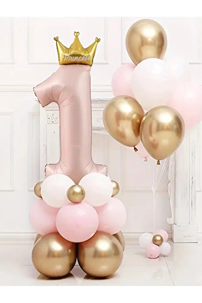 Choice1 Other Pink 23pcs Baby Boy Girl 1st Birthday Balloon set Number 1 to 9...