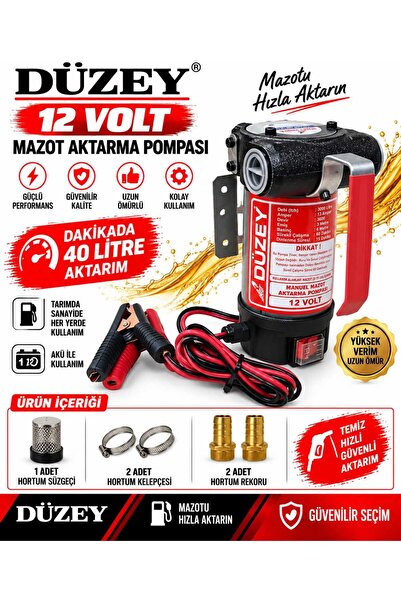 DÜZEY POMPA DÜZEY/12 VOLT(DK/LİTRE:40 LİTRE) RÖTARLI TİP MAZOT AKTARMA POMPASI