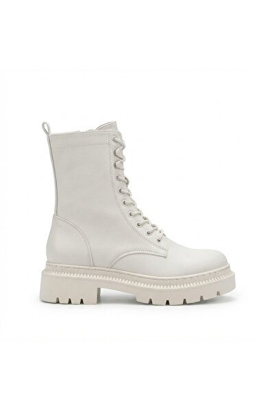 Zerenyus Caxa premium beige lace-up zippered winter women's boots