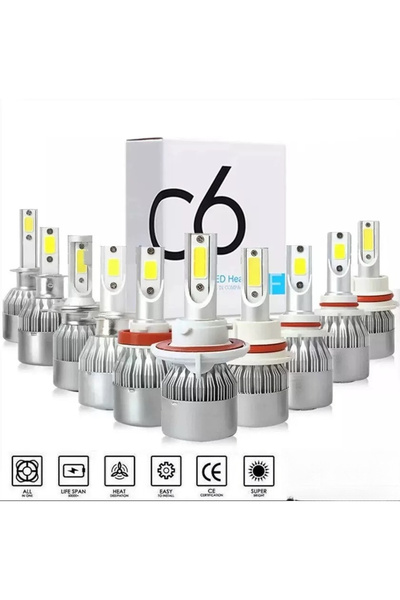 Choice9 مصابيح أمامية LED أوتوماتيكية H4/9003/HB2 عالية/منخفضة 6000 كلفن C6، ...