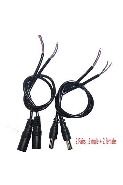 Choice 2 pairs DIY Creative 2/5 Pairs DC Cable Connector 5.5x2.1mm Male and F...