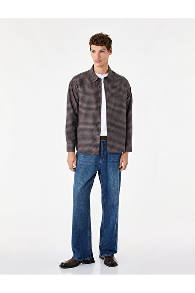 Koton Comfortable Fit Long Sleeve Classic Collar Buttoned Plaid Shirt