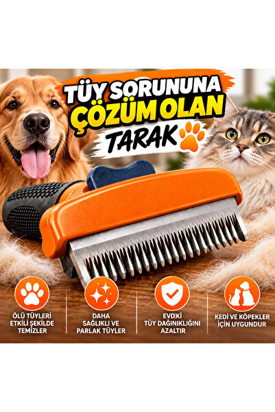 AlaPet Kedi Tarağı Tüy Toplama Tarağı, Kediler İçin Tarak ( Tüm Tüylere Uygun Tarak )