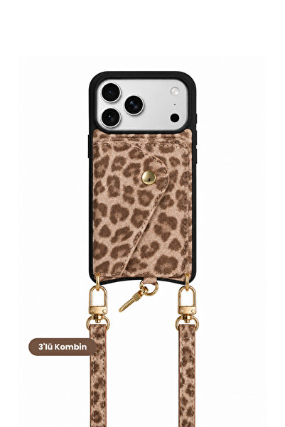 Cogure Hera iPhone 18 Pro Max / 17 Pro Max Uyumlu Leopar MagSafe Cüzdan, Cros...