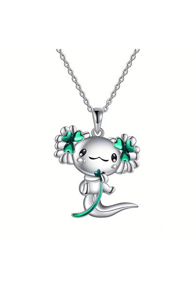 Choice 4 Cute Cartoon Enamel Pink Salamander Pendant Necklace For Girls Cryst...