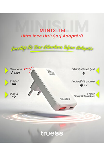 truebo MiniSlim 30W Hızlı Şarj Adaptörü