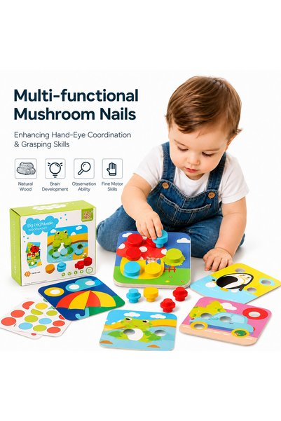 Choice Children's Early Learning Puzzle Interactive Toys, Mushroom Nail Game,...