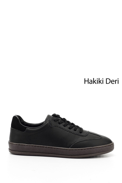 GÖNDERİ(R) Kadın Siyah Bağcıklı Hakiki Deri Sneaker