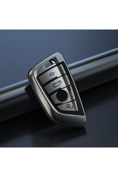 Choice1 غطاء مفتاح السيارة عن بعد من مادة TPU رمادية اللون، مناسب لسيارات BMW...