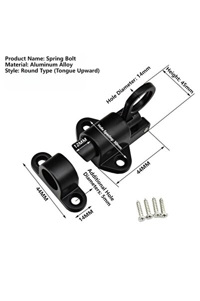 Choice1 BLACK Aluminum Alloy Automatic Spring Bolt Door Latch - Security Pull...