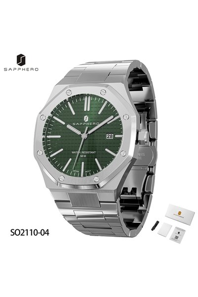 SAPPHERO SO2110-04 SAPPHERO Men's Watch, Stainless Steel Strap, Water-Resista...
