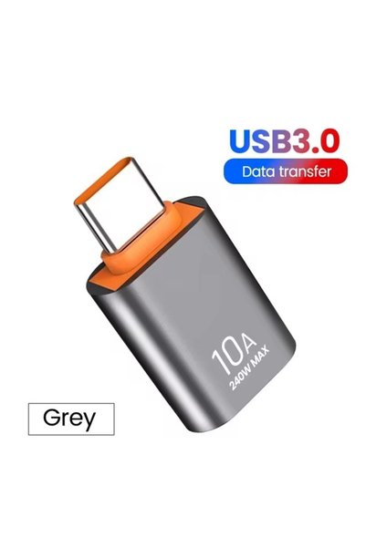 Choice محول USB 3.0 إلى Type-C رمادي اللون 10 أمبير OTG من النوع C أنثى إلى U...