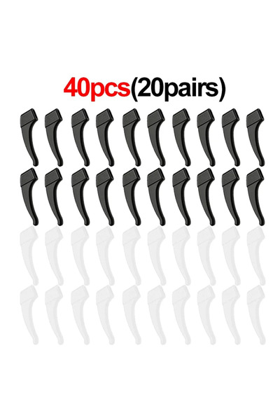 Choice8 Back White 20pairs 2/40pcs Silicone Ear Hook Anti-slip Glasses Leg Ea...