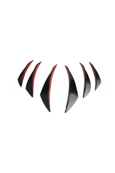 Choice1 black 6pcs 4/6pcs Front Bumper Lip Decoration Diffuser Splitter Fins ...