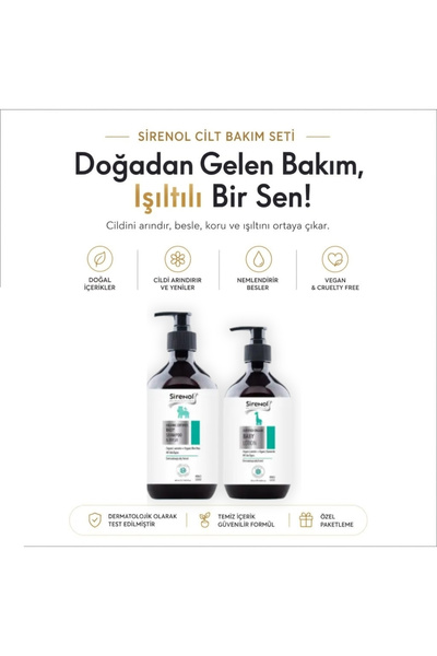 Sirenol Organik 2'li Bebek Bakım Seti - ( Şampuan +Vücut Losyonu ) 400 mL / 2...