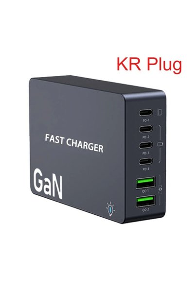 Vikefon شاحن سريع بتقنية GaN بقوة 990 واط مع 4 منافذ USB-C و2 منفذ USB-A، موص...