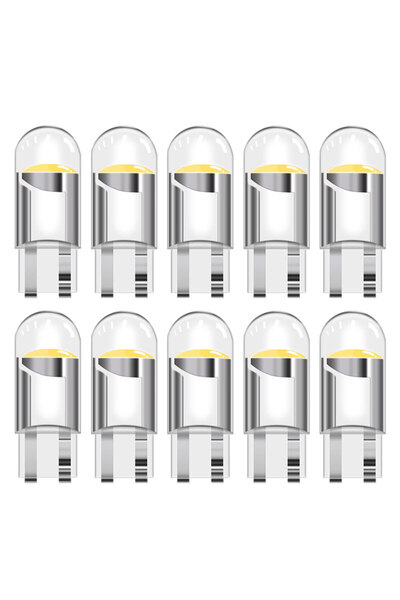 Choice 10 قطع بيضاء W5W Led T10 WY5W LED لمبات ضوء السيارة COB إسفين سيارة أض...