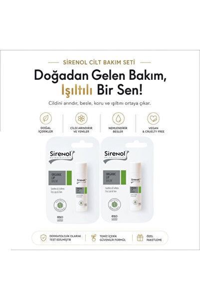 Sirenol 2 Pack Organic Lip Balm