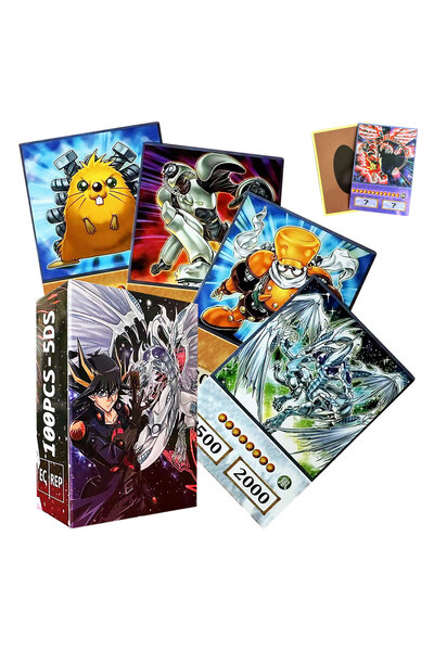 Choice1 YGH5DS100PCS 100pcs Yu-Gi-Oh Anime Style Cards Blue Eyes Dark Magicia...