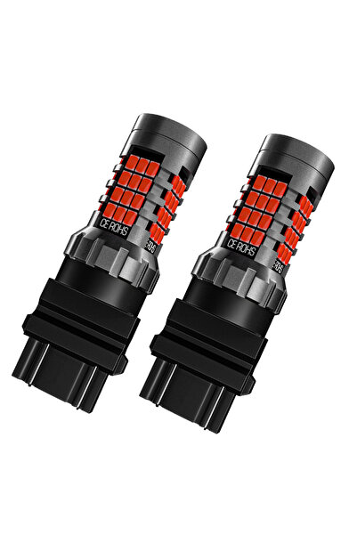 Choice مصباحان LED أحمران للفرامل 3157 P27/7W T25 بتقنية Canbus لسيارات فورد ...