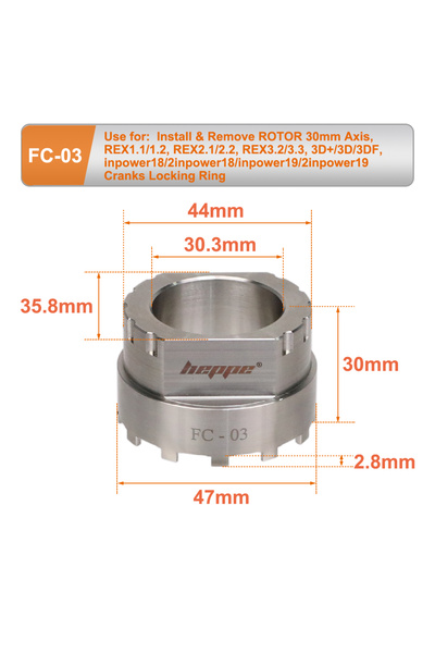 Choice FC-03 HEPPE Bike Crank Removal Tool Crank Spider Locking Ring Install ...