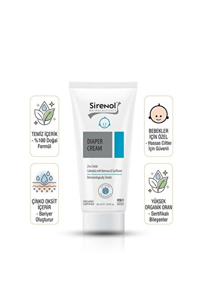 Sirenol Organic Certified Baby Diaper Rash Cream 87 ml