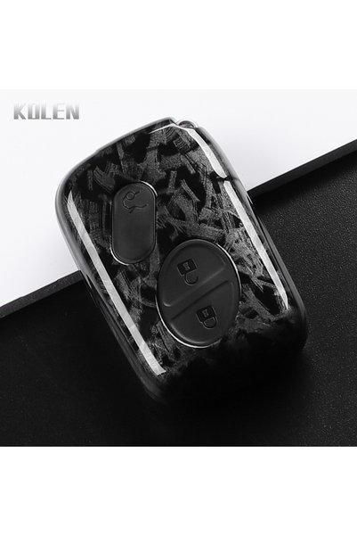 Choice11 غطاء مفتاح سيارة بثلاثة أزرار بتصميم ألياف الكربون ABS، مناسب لسيارا...