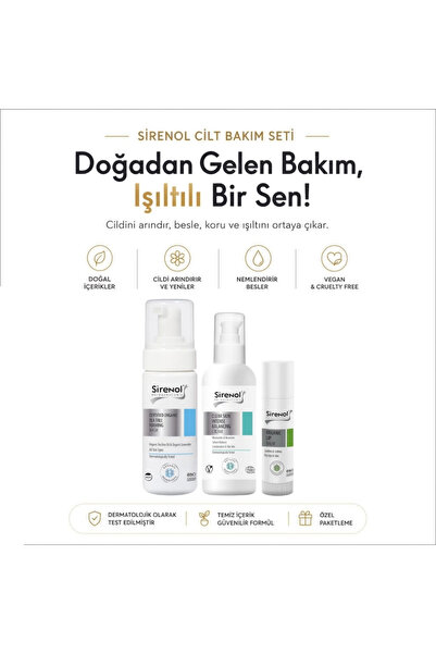 Sirenol مجموعة العناية بالبشرة لتنقيتها وموازنتها - رغوة شجرة الشاي وكريم وبل...