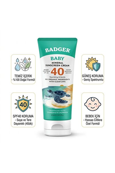 Badger Bebek Güneş Kremi SPF40 87 mL