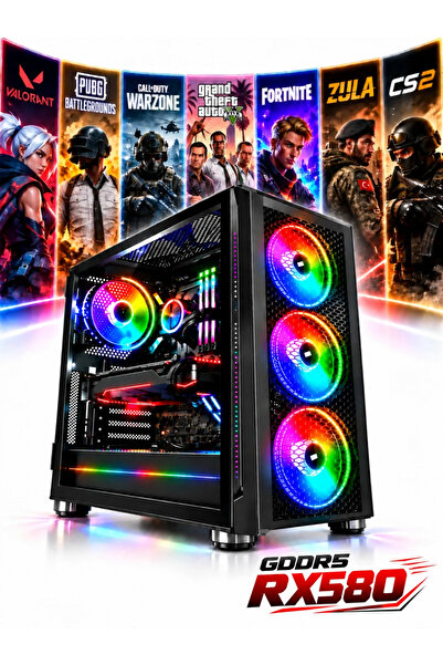 J-TECH Inferno i5 6500 16GB RAM 256GB SSD GDDR5 RX580 8GB Gaming Oyuncu Bilgi...