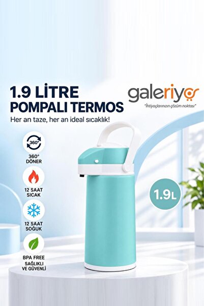 Galeriyo 1.9 Litre Termos Çay Termosu Su Termosu Yeşil