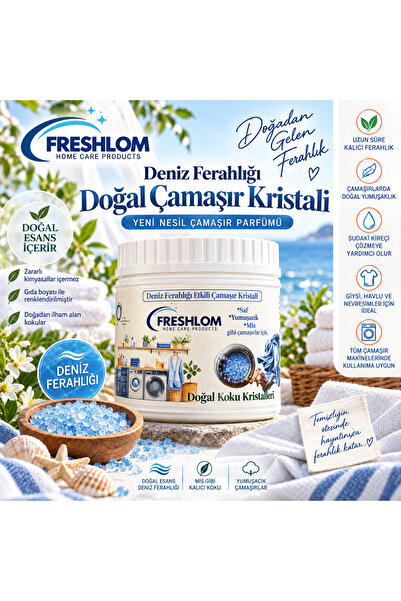 Freshlom Deniz Ferahlığı Etikili Doğal Yeni Nesil Çamaşır Parfümü - Koku Kris...