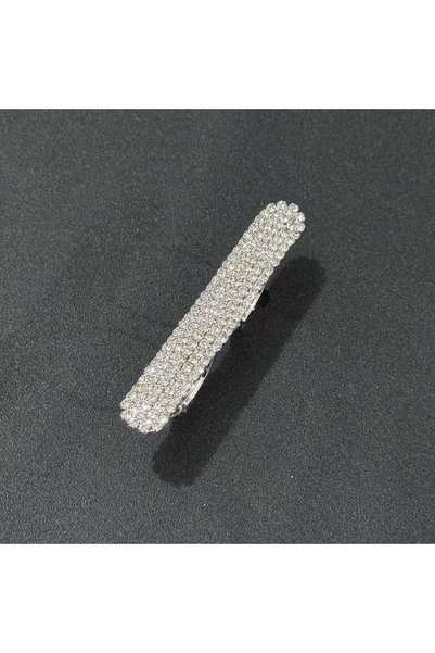 Choice Silver Exaggerate Rhinestone Large Double Finger Ring for Women Person...