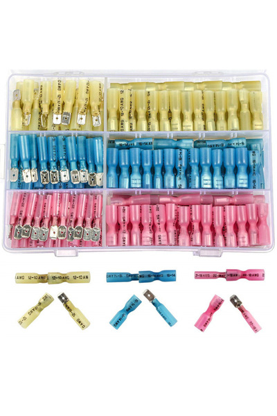 Choice 120pcs 120PCS Waterproof Insulated Butt Wire Connector Heat Shrink Cri...