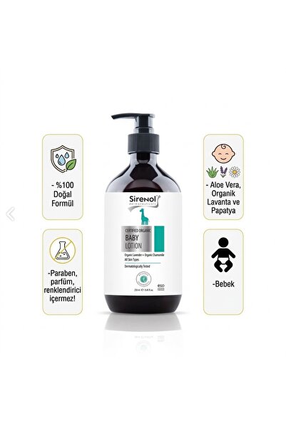 Sirenol Organic Baby Lotion - Newborn 250 ml