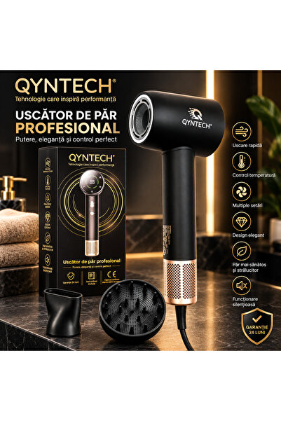 QYNTECH Uscator de par profesional QYNTECH®, Feon Puternic, Motor Brushless 1...