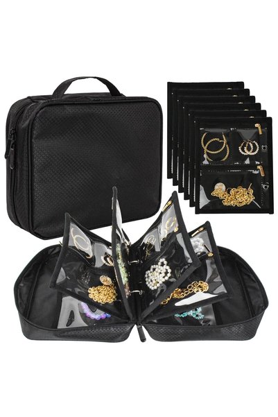 Choice Black Travel Jewelry Organizer Case,Jewelry Bags Jewelry Storage Book ...