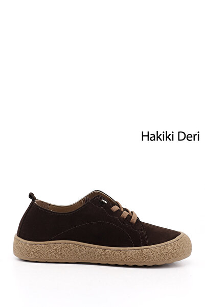 GÖNDERİ(R) Kadın Kahve Süet Bağcıklı Hakiki Deri Sneaker