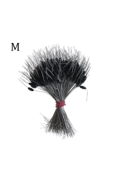 Choice Black M 300Pcs Silicone Space Bean Oval Stopper Bobber Profession Fish...